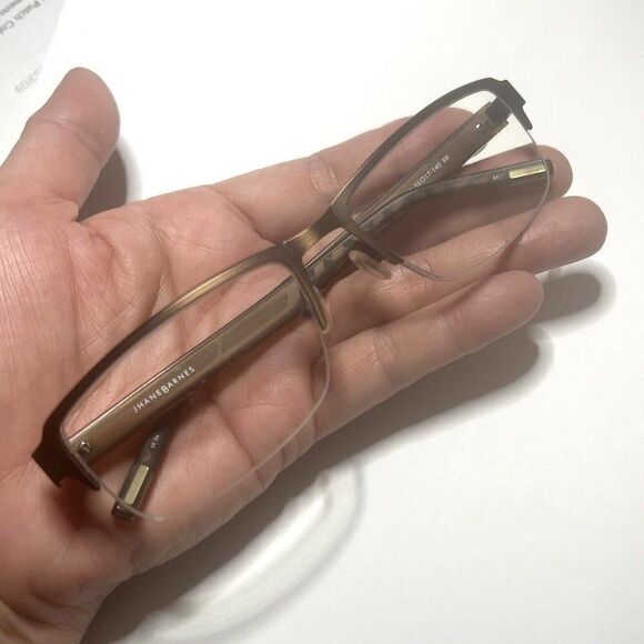JHANE BARNES Molecular Titanium eyeglasses Frame Bronze Half Rim 55-17-140 - Picture 4 of 10